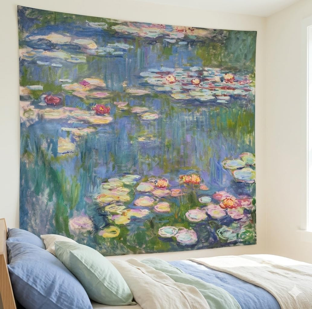 Monet Waterlily Floral Wall Tapestry