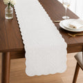 Quilted Cotton Ivory Table Runner Decor
