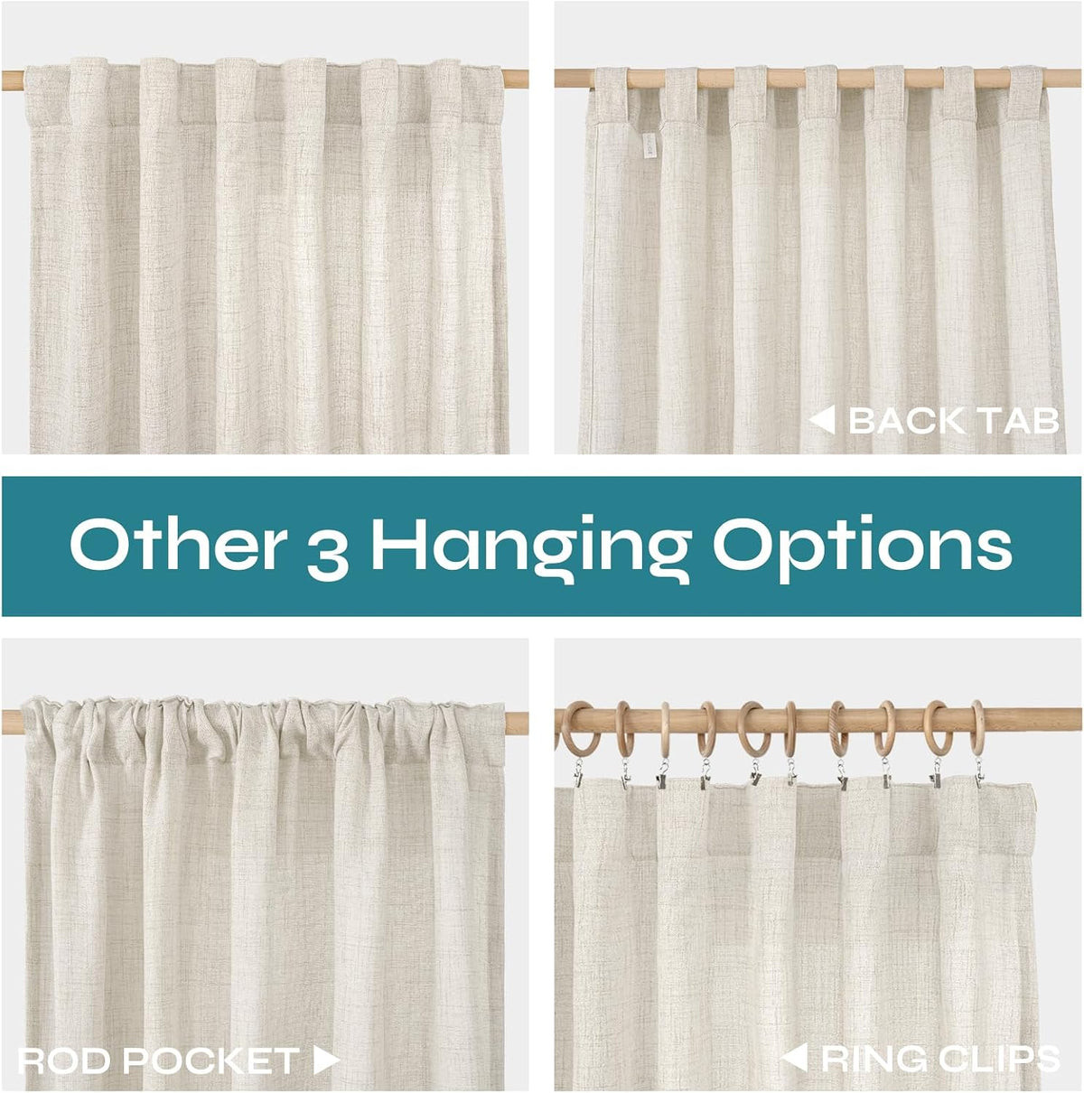 Semi‑Sheer Linen Living‑Room Window Drapes