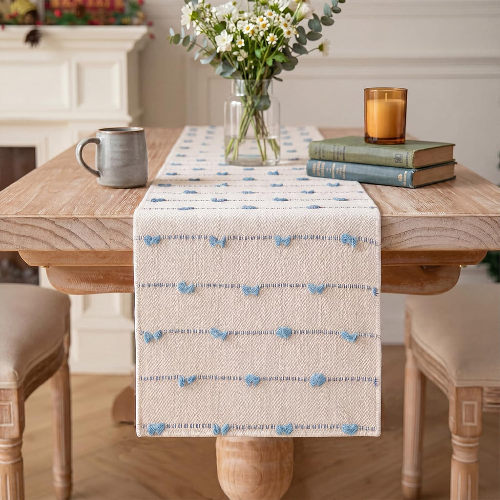 Boho Woven Cotton Farmhouse Table Runner