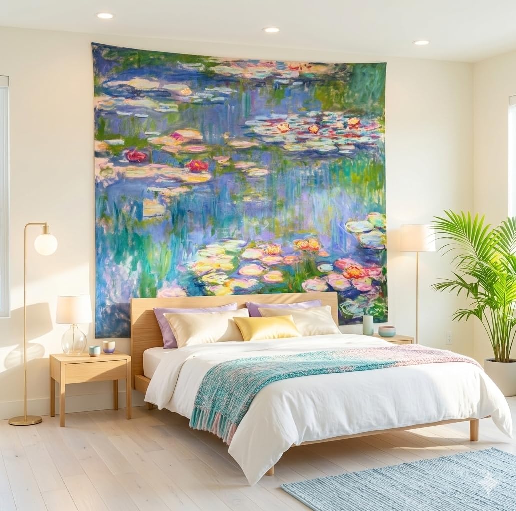 Monet Waterlily Floral Wall Tapestry