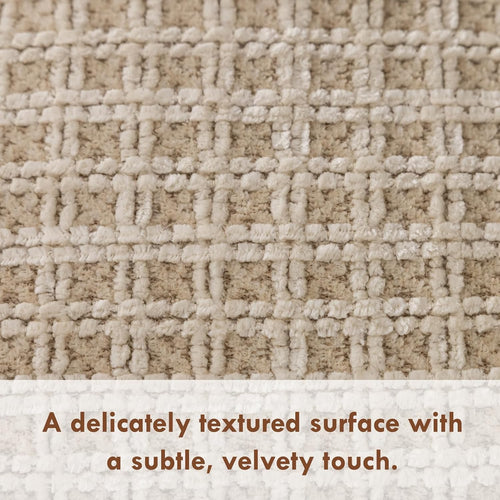 Beige‑White Chenille Woven Pillow Covers