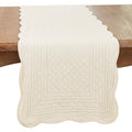 Cotton Quilted Ivory Table Runner