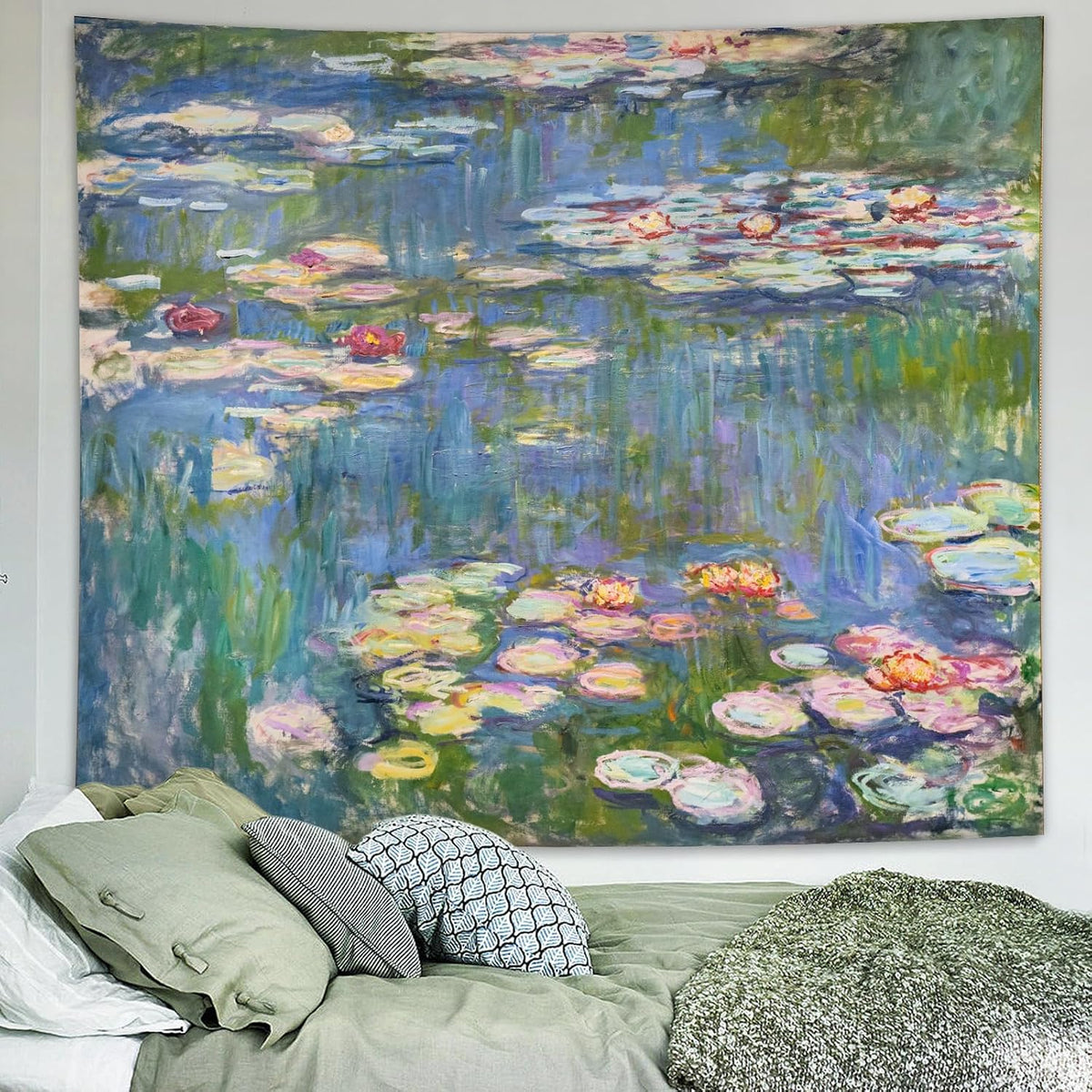 Monet Waterlily Floral Wall Tapestry