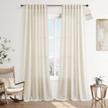 Beige Cream Linen Living‑Room Curtains