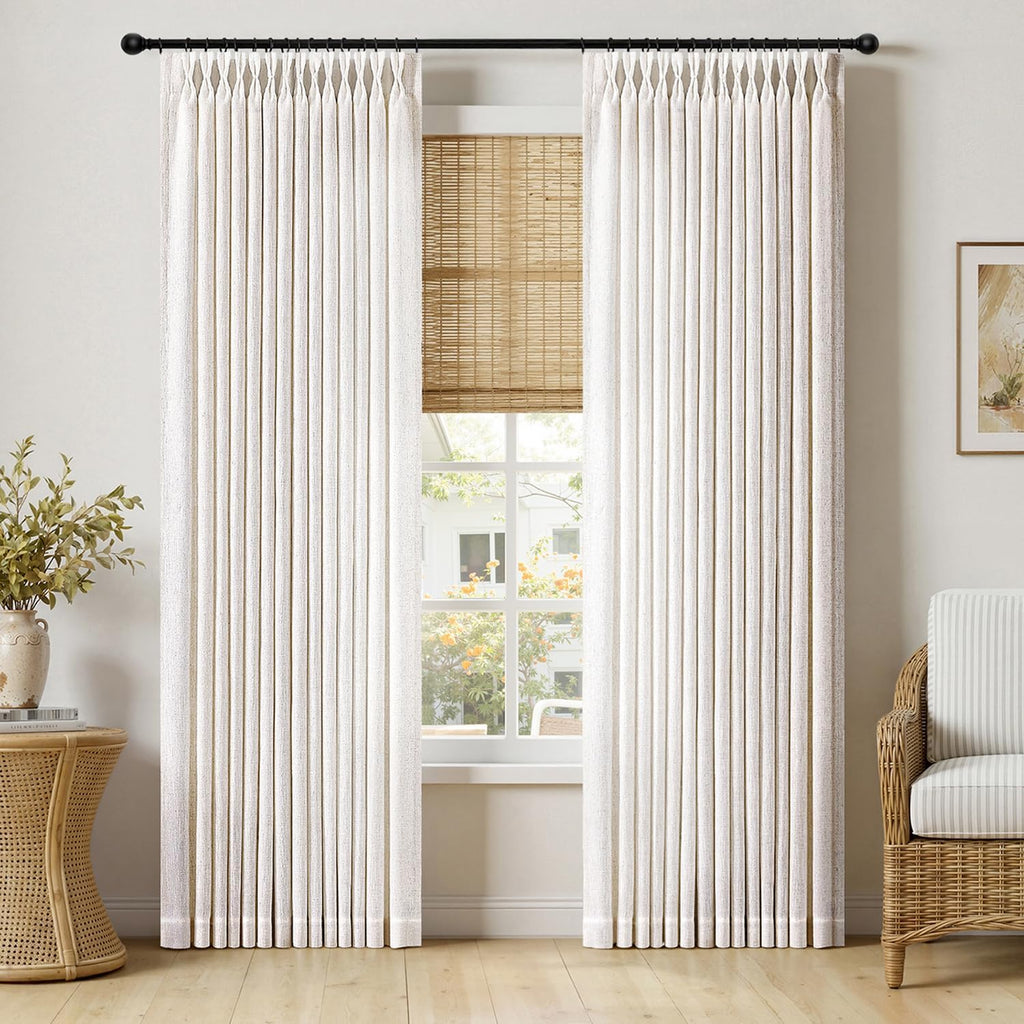 Natural Pinch‑Pleated Linen Window Curtains