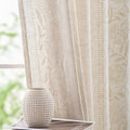 Ivory Floral Linen Living‑Room Curtains