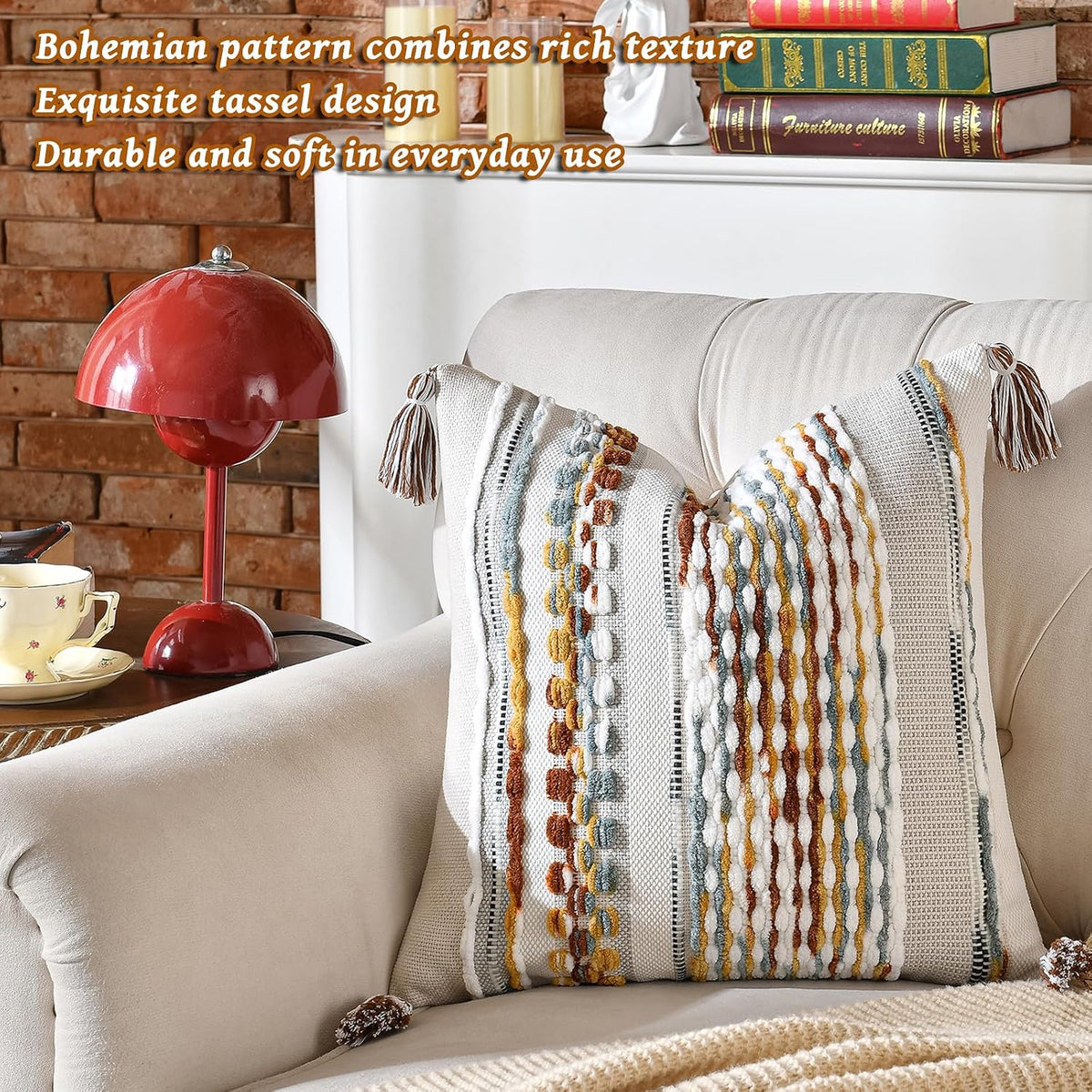 Boho Tasseled Chenille Pillow Covers