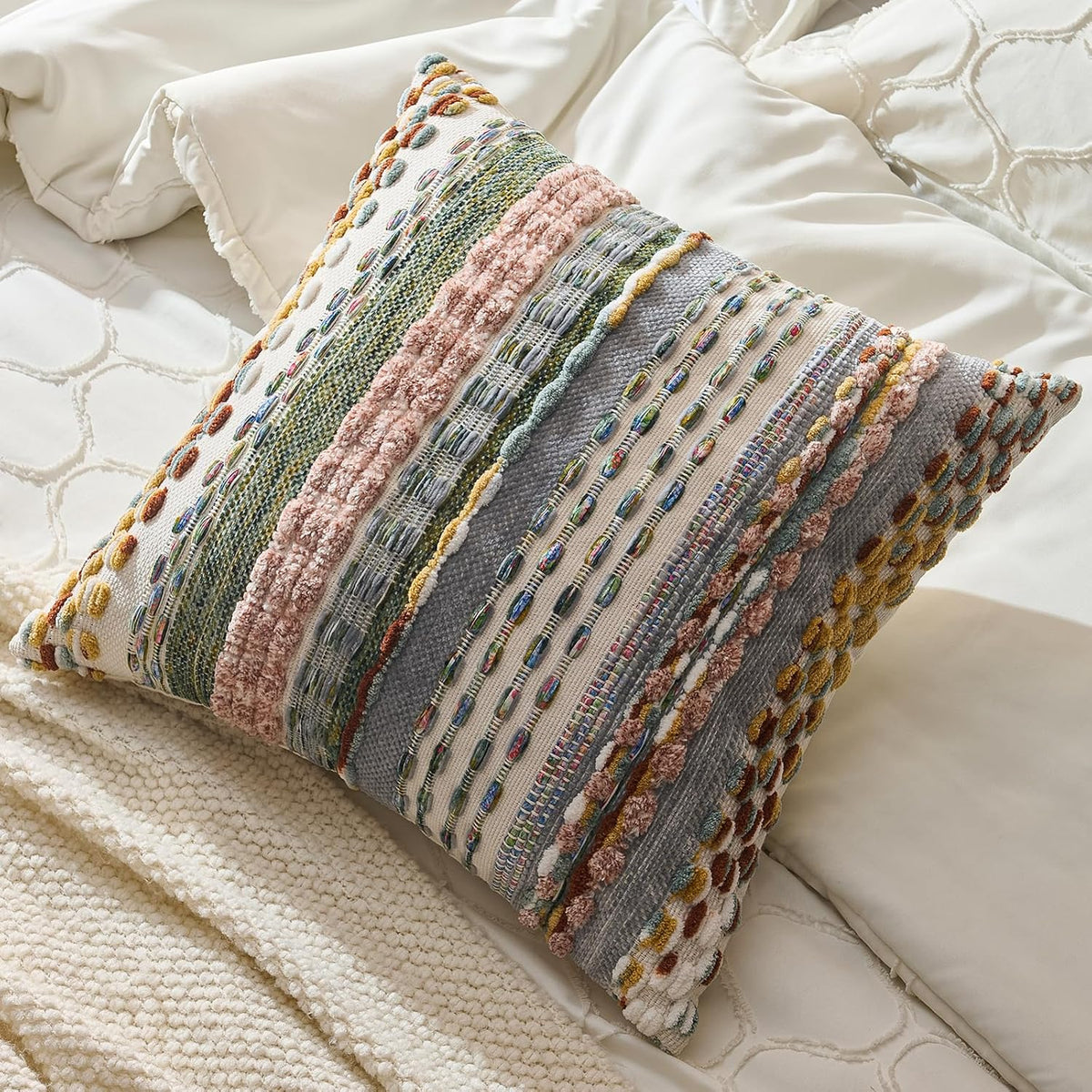 Boho Tufted Chenille Pillow Covers
