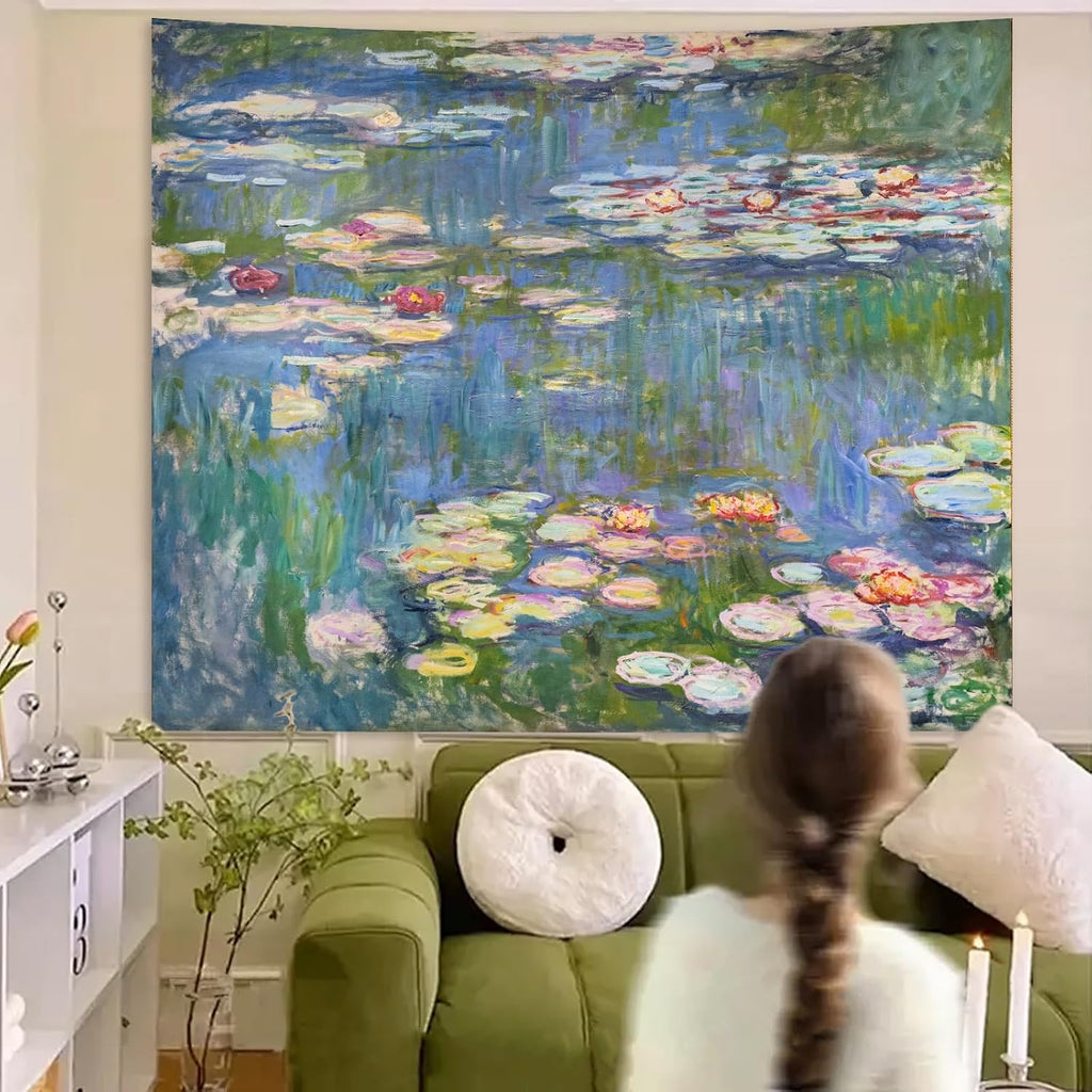 Monet Waterlily Floral Wall Tapestry