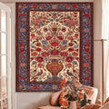 Boho Red Floral Art Wall Tapestry