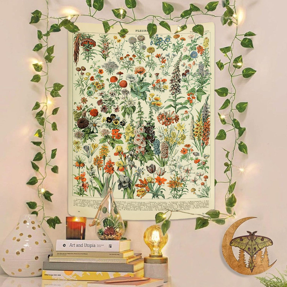 Vintage Floral Botanical Wall Tapestry