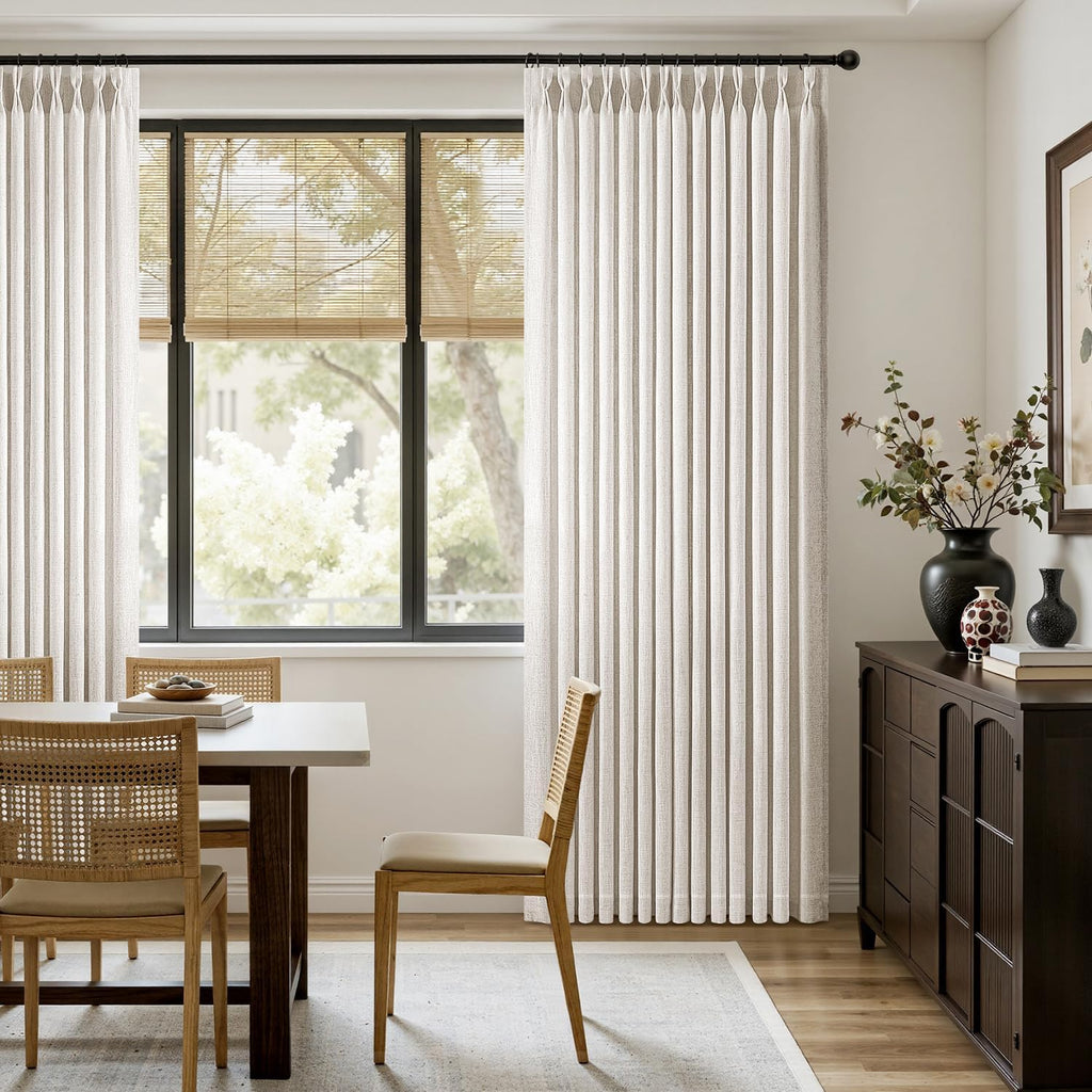 Natural Pinch‑Pleated Linen Window Curtains
