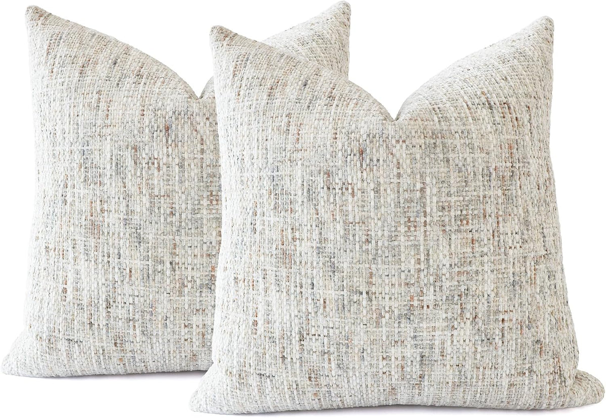 Boho Chenille Woven Neutral Pillow Covers