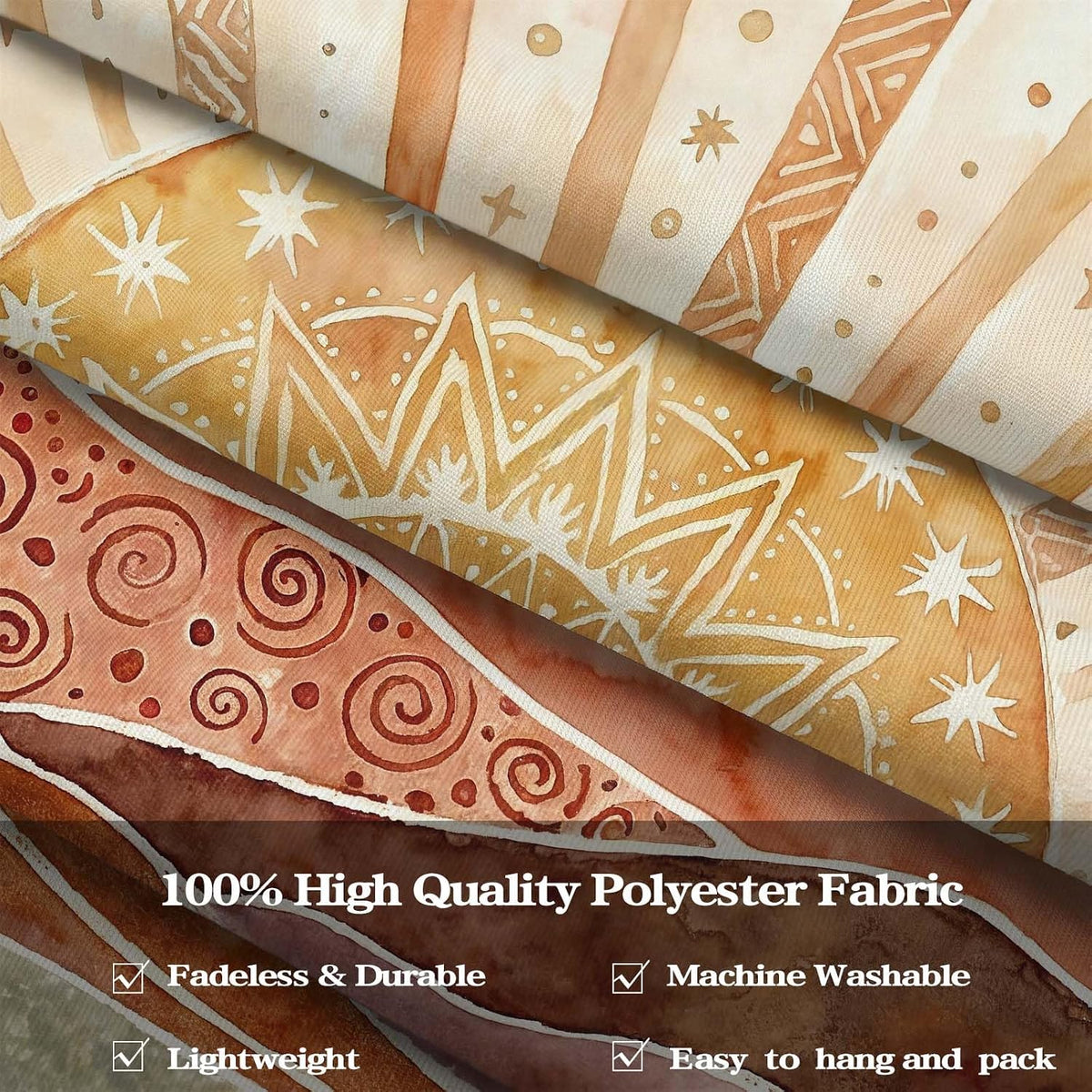 Boho Watercolor Mountain Wall Tapestry