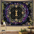 Boho Moon‑Phase Celestial Wall Tapestry
