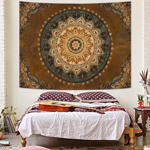 Boho Mandala Floral Wall Tapestry
