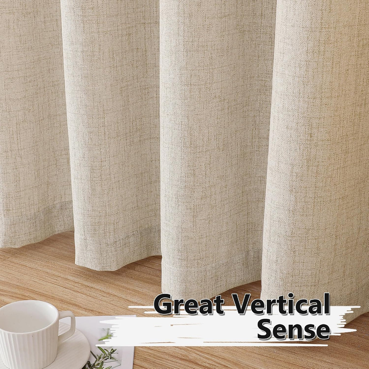 Natural Semi‑Sheer Linen Bedroom Drapes