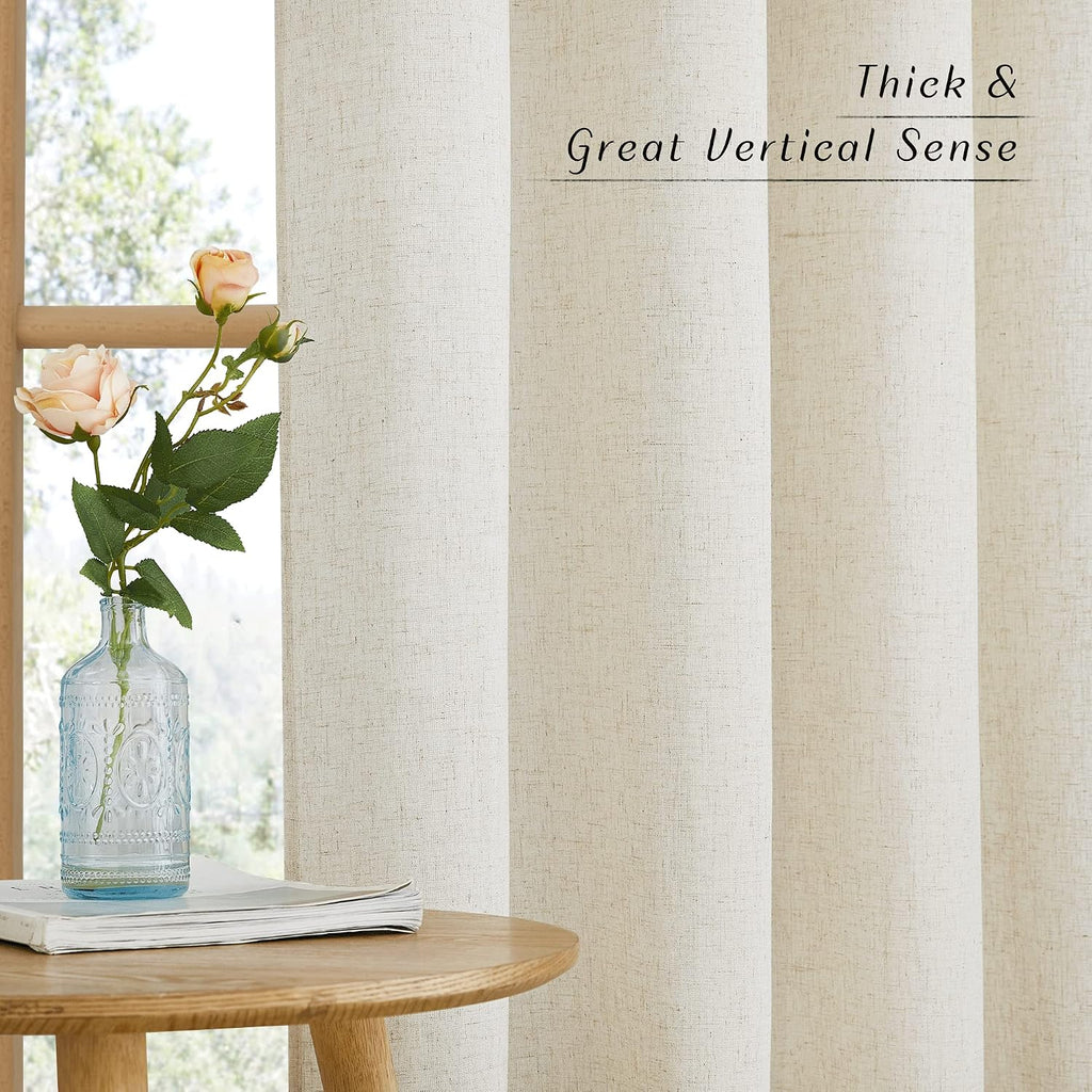 Natural Linen Light‑Filtering Window Drapes