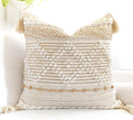 Cream‑White Boho Woven Pillow Cover