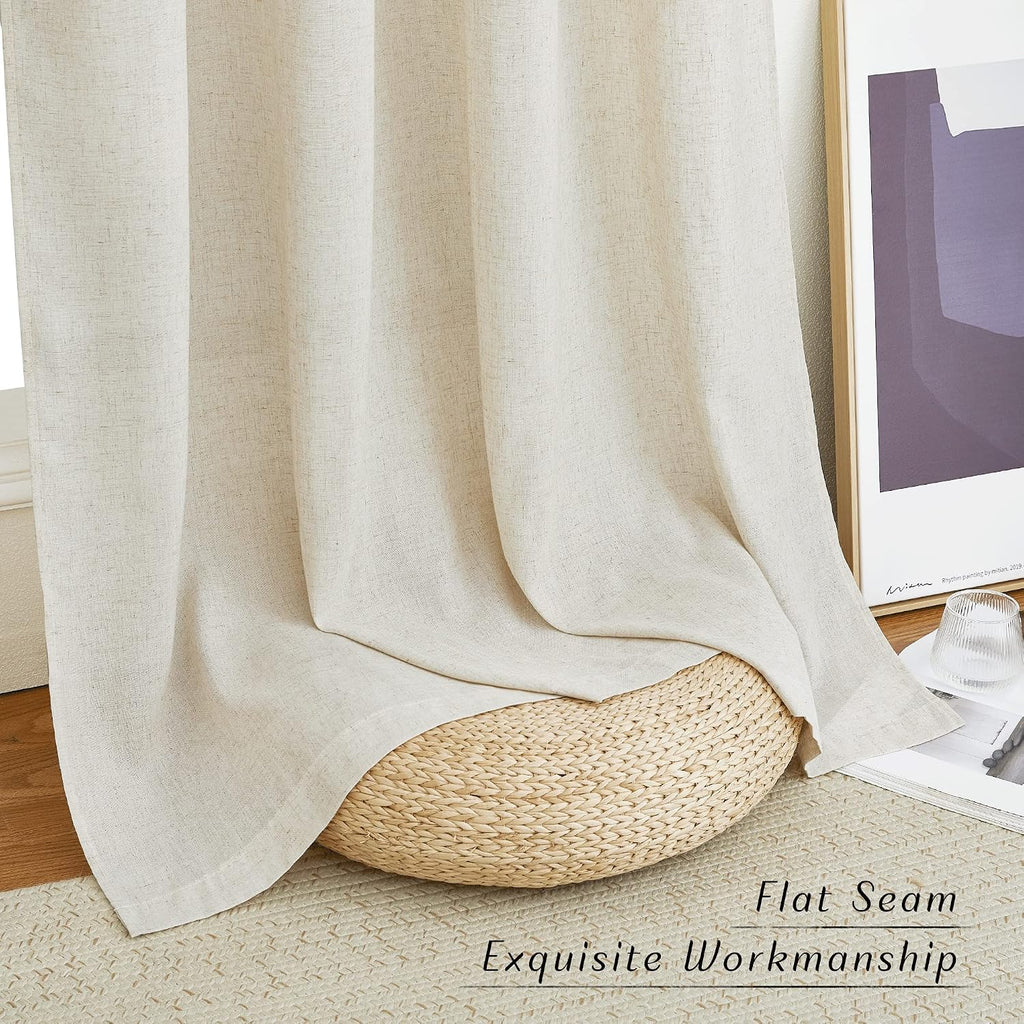 Natural Linen Light‑Filtering Window Drapes