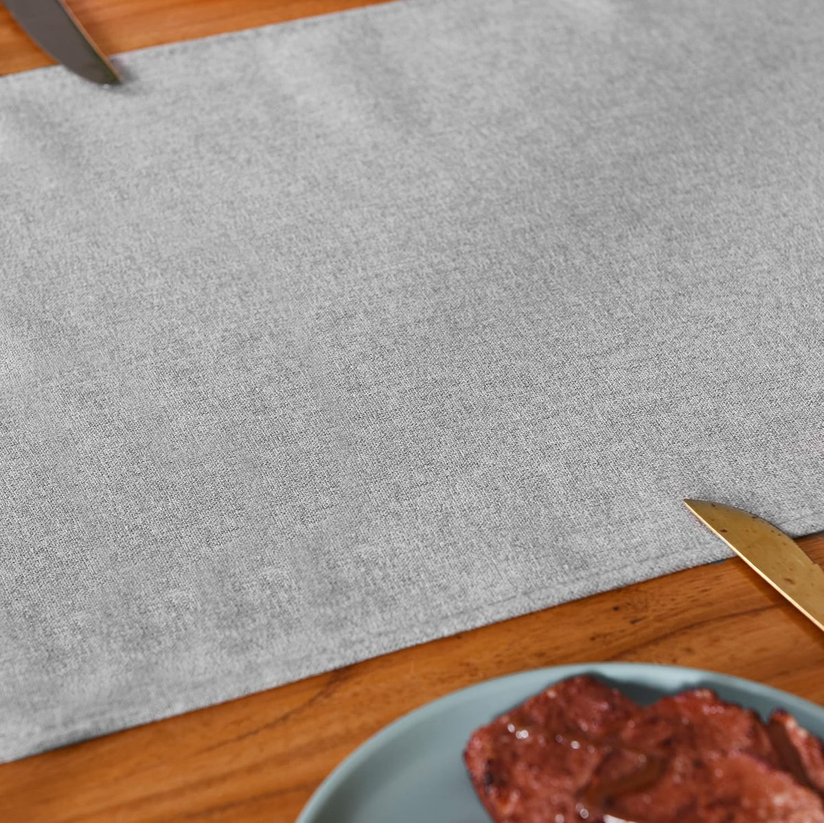 Farmhouse‑Style Grey Cotton Table Runner