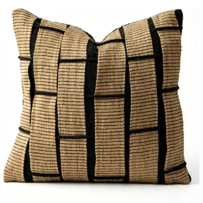 Hemp‑Pattern Woven Striped Throw Pillow